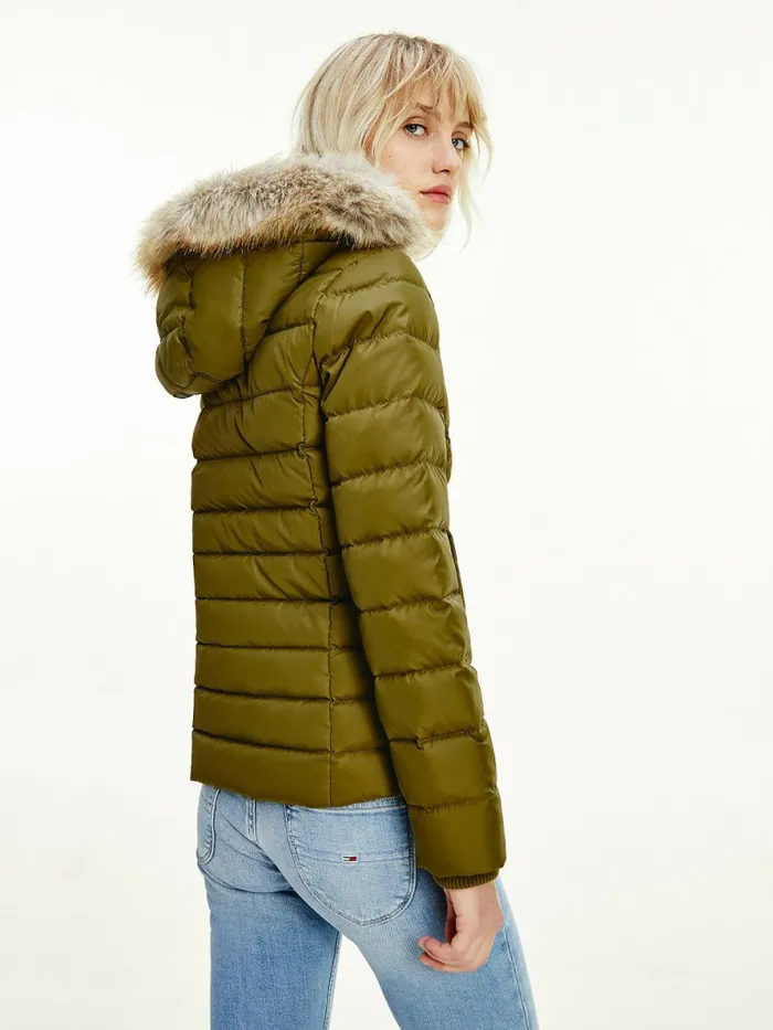 Tommy Hilfiger Hooded Down Jacket Northwood Olive Womens Coats and Jackets For Sale