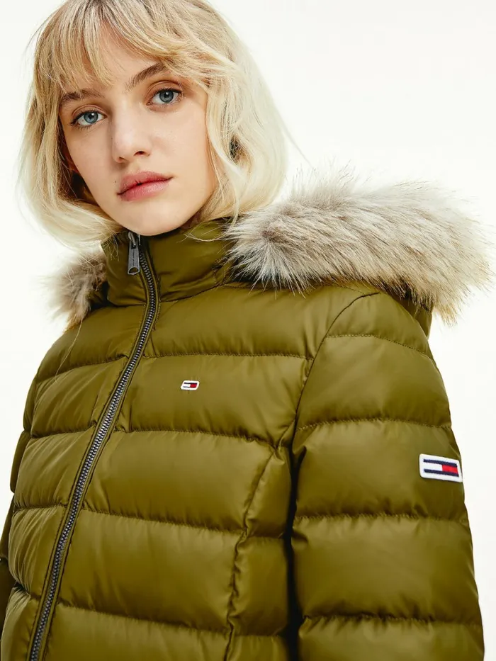 Tommy Hilfiger Hooded Down Jacket Northwood Olive Womens Coats and Jackets For Sale