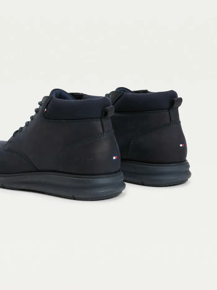 Tommy Hilfiger Hybrid Leather Ankle Boots Desert Sky Mens Boots Casaul