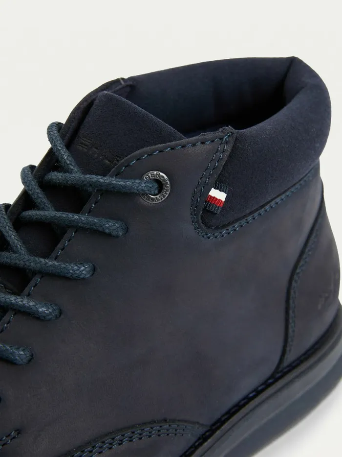 Tommy Hilfiger Hybrid Leather Ankle Boots Desert Sky Mens Boots Casaul