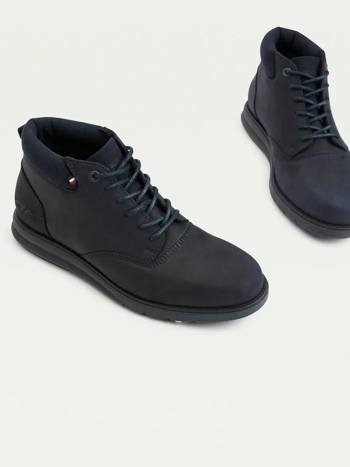 Tommy Hilfiger Hybrid Leather Ankle Boots Desert Sky Mens Boots Casaul