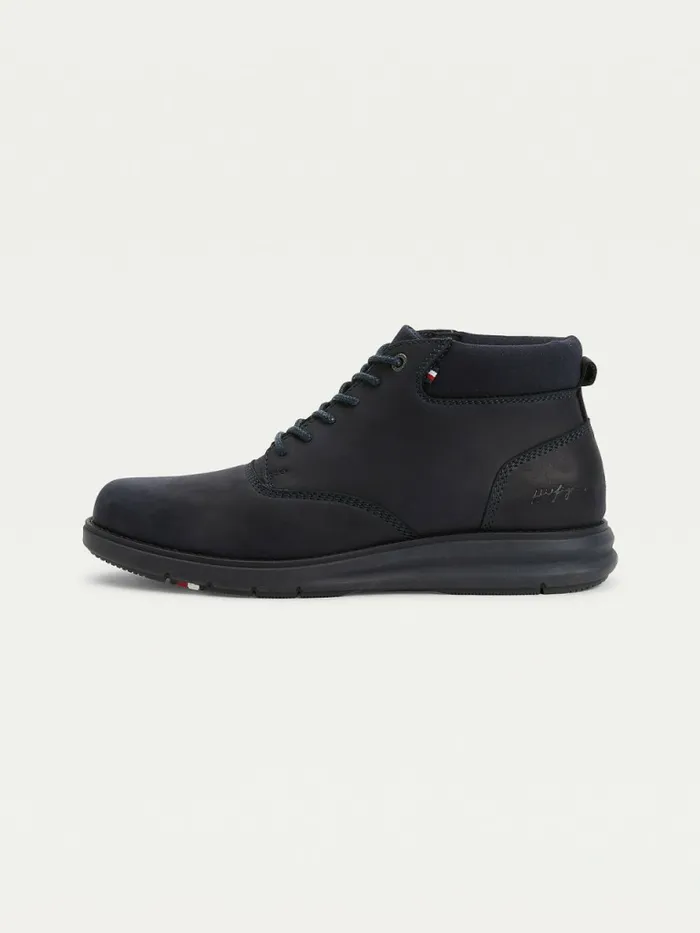 Tommy Hilfiger Hybrid Leather Ankle Boots Desert Sky Mens Boots Casaul