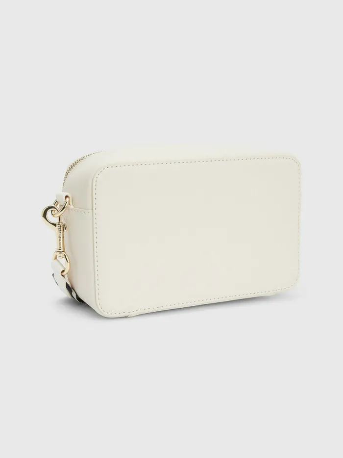 Tommy Hilfiger Iconic Check ZipAround Camera Bag Feather White Check Womens Bags Gift Ideas