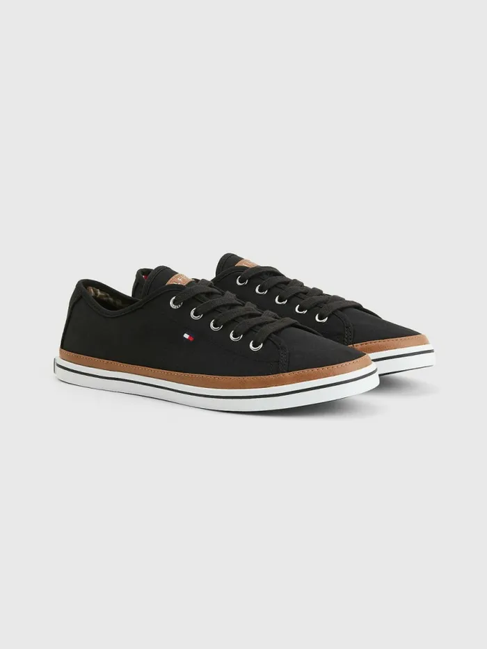 Tommy Hilfiger Iconic Logo Trainers Black Womens Trainers Cheap On Sale