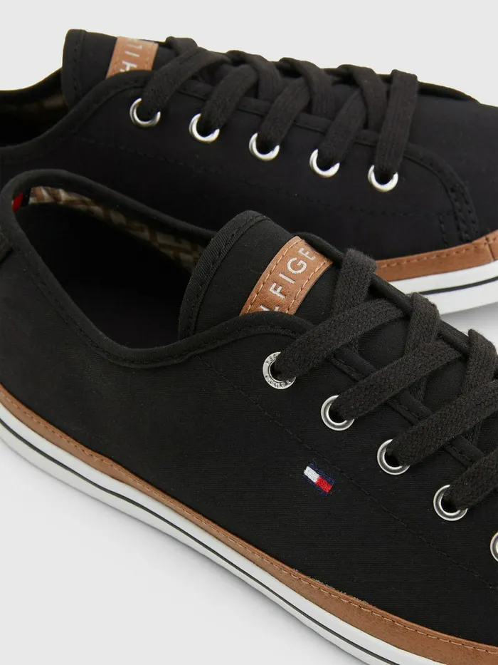Tommy Hilfiger Iconic Logo Trainers Black Womens Trainers Cheap On Sale