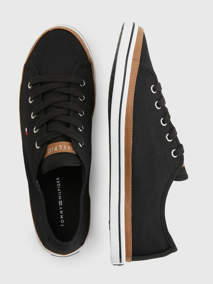 Tommy Hilfiger Iconic Logo Trainers Black Womens Trainers Cheap On Sale