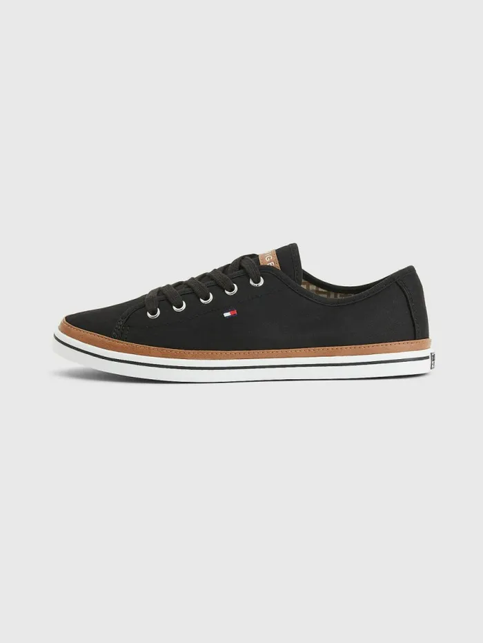 Tommy Hilfiger Iconic Logo Trainers Black Womens Trainers Cheap On Sale
