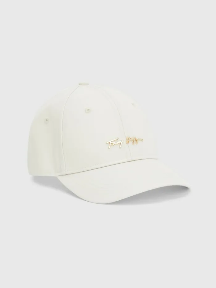 Tommy Hilfiger Iconic Metal Logo Cap Feather White Womens Hats and Scarves Fashion Tommy Hilfiger Iconic Metal Logo Cap Feather White Womens Hats and Scarves Fashion