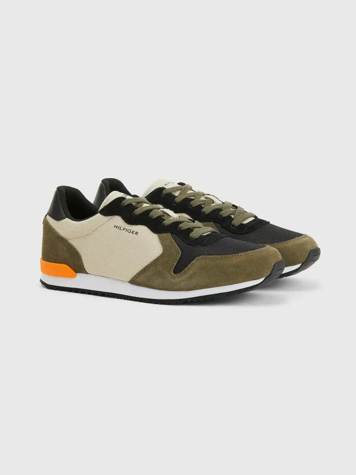 Tommy Hilfiger Iconic Runner Trainers Army Green Mens Sandals Sliders and Flip Flops Popular Tommy Hilfiger Iconic Runner Trainers Army Green Mens Sandals Sliders and Flip Flops Popular