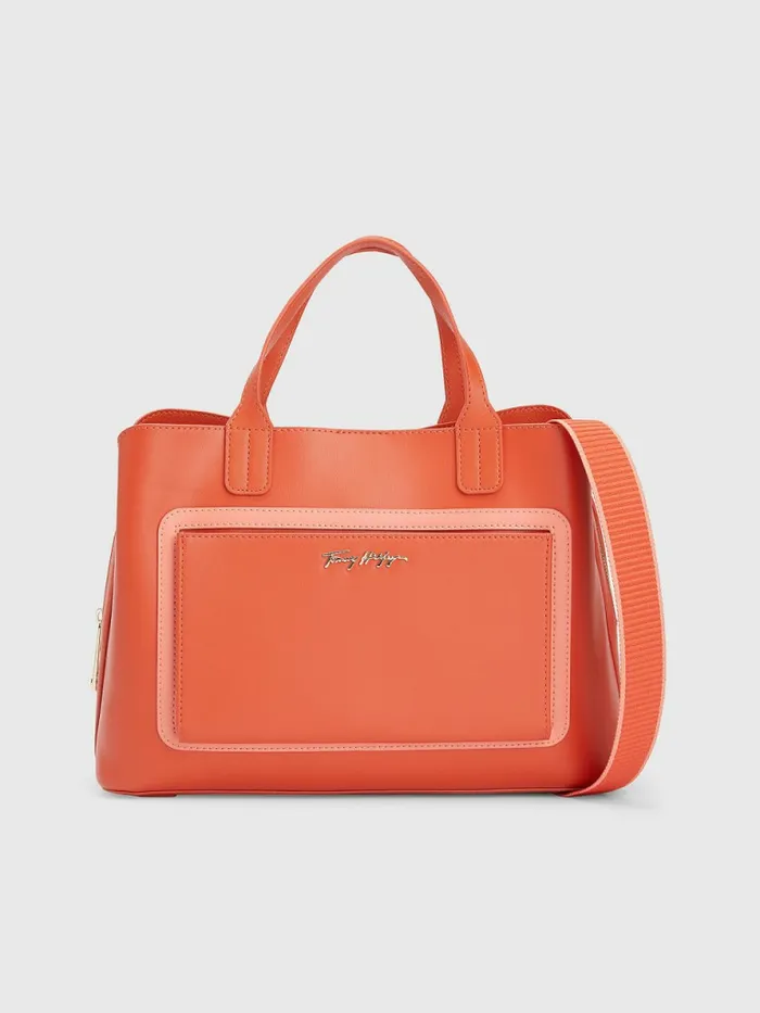 Tommy Hilfiger Iconic Satchel Rustic Clay Womens Bags Gift Ideas