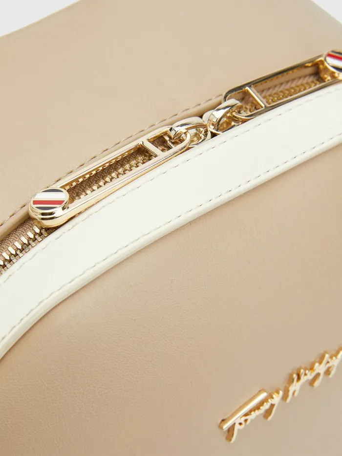 Tommy Hilfiger Iconic Signature Backpack Beige Womens Bags Gift Ideas