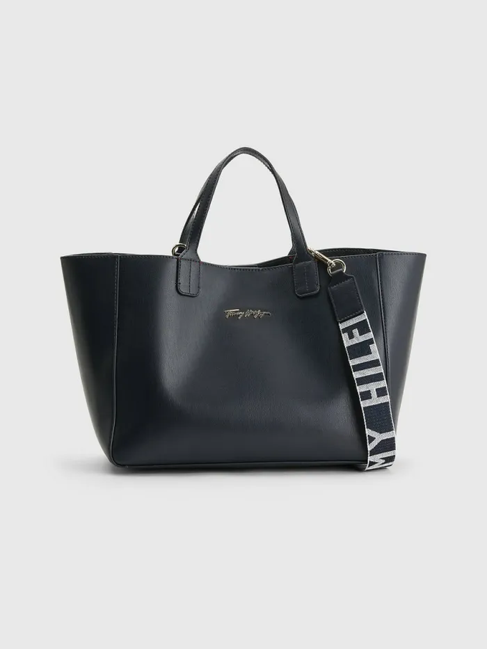 Tommy Hilfiger Iconic Signature Satchel Desert Sky Womens Bags Fashion