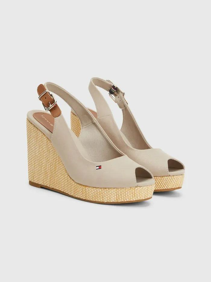 Tommy Hilfiger Iconic Slingback Espadrille High Heel Wedges Stone Womens Sandals Online Tommy Hilfiger Iconic Slingback Espadrille High Heel Wedges Stone Womens Sandals Online