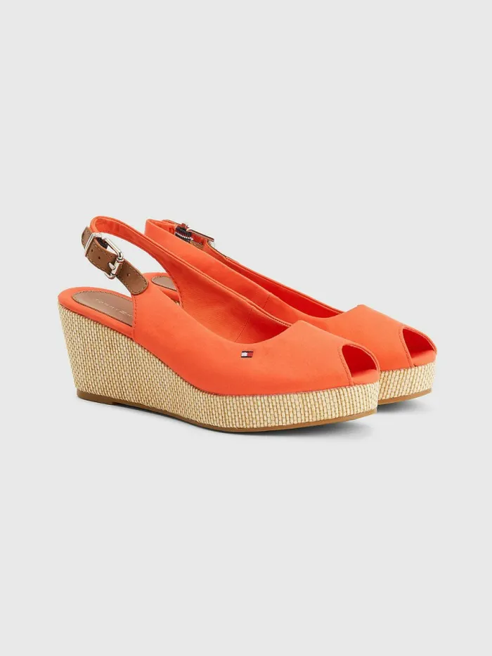 Tommy Hilfiger Iconic Slingback Espadrille Wedges Hawaiian Coral Womens Sandals Gift Ideas Tommy Hilfiger Iconic Slingback Espadrille Wedges Hawaiian Coral Womens Sandals Gift Ideas