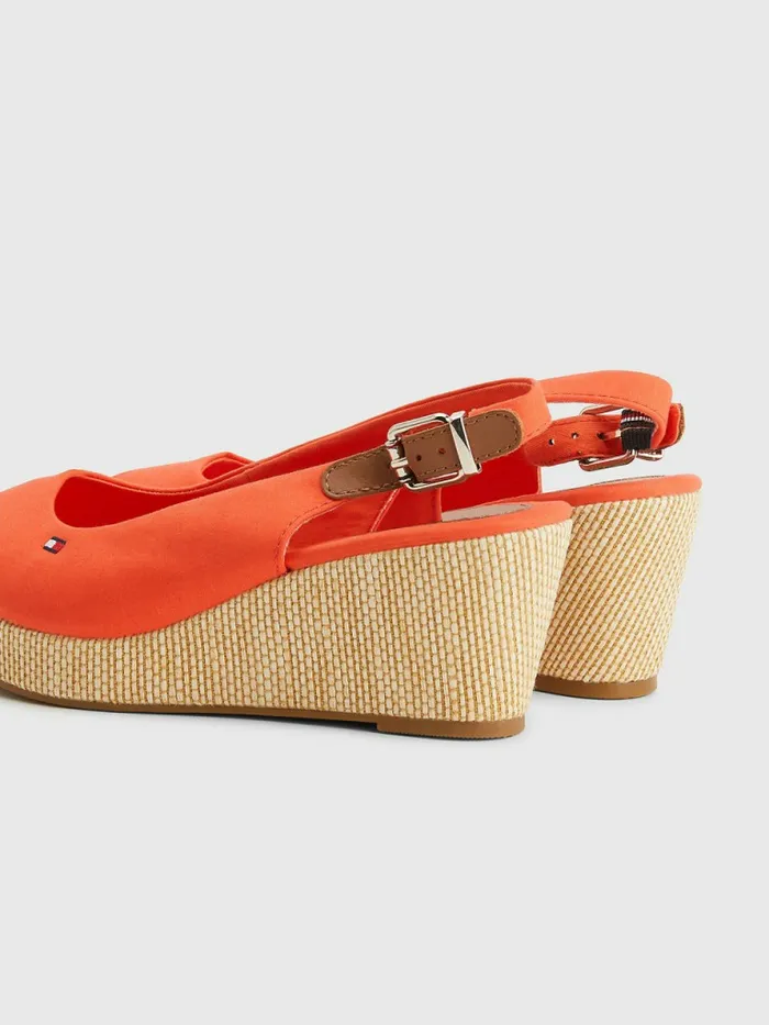 Tommy Hilfiger Iconic Slingback Espadrille Wedges Hawaiian Coral Womens Sandals Gift Ideas