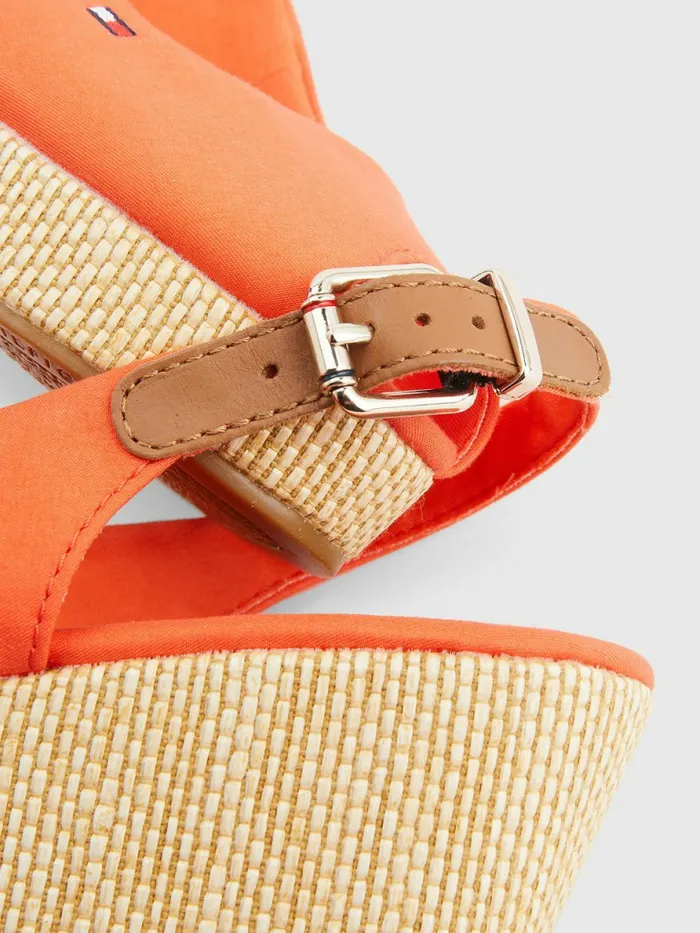 Tommy Hilfiger Iconic Slingback Espadrille Wedges Hawaiian Coral Womens Sandals Gift Ideas