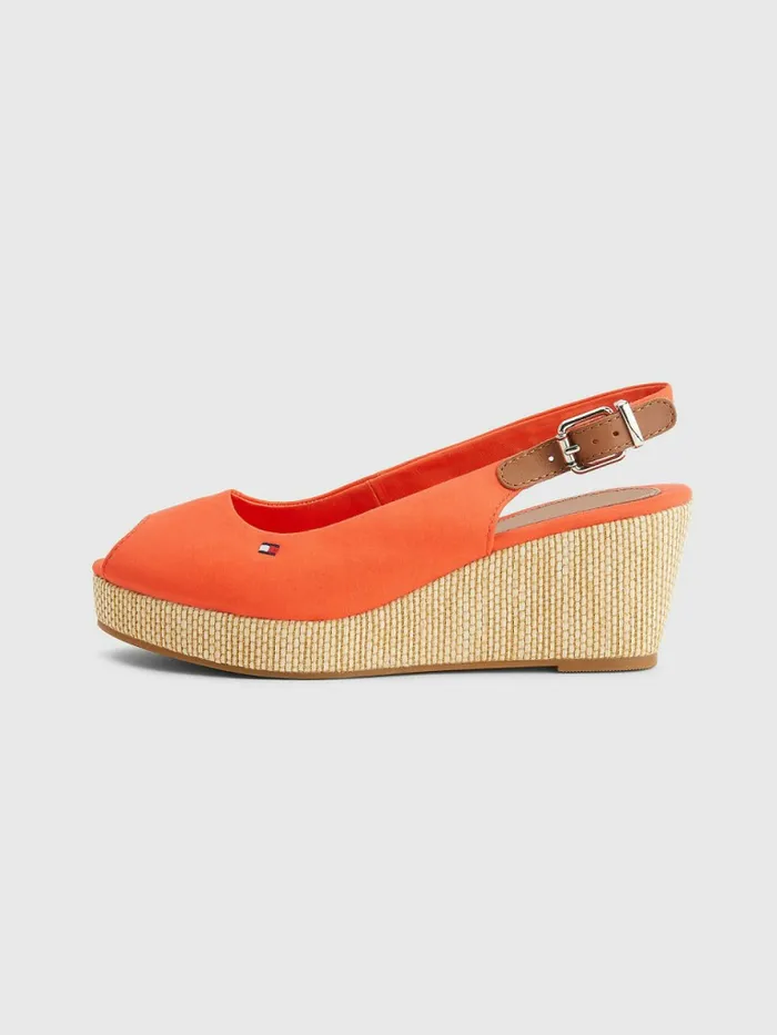 Tommy Hilfiger Iconic Slingback Espadrille Wedges Hawaiian Coral Womens Sandals Gift Ideas