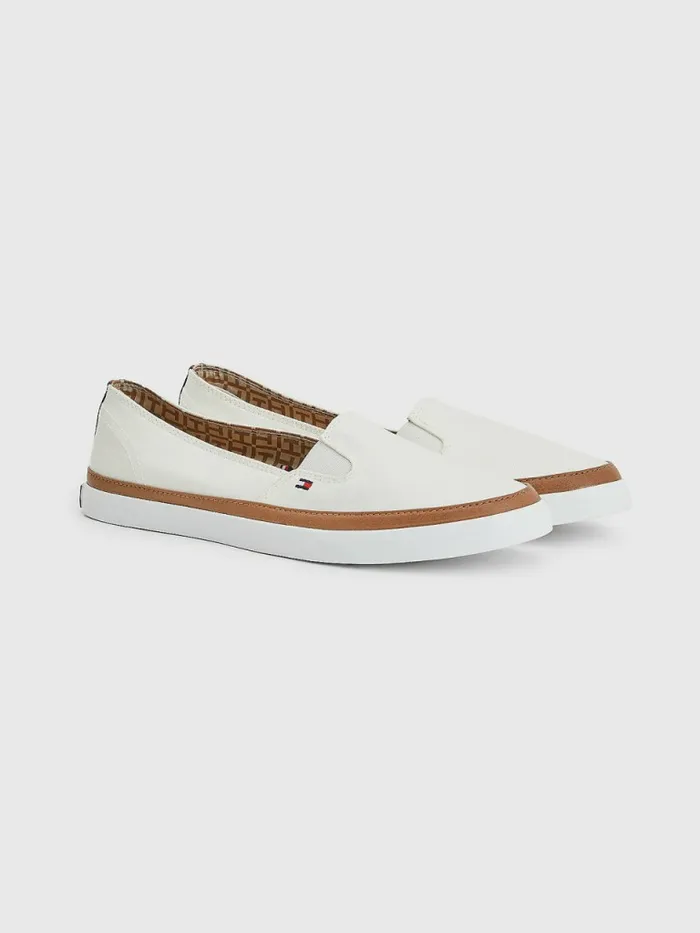 Tommy Hilfiger Iconic SlipOn Trainers White Whisper Womens Trainers Popular