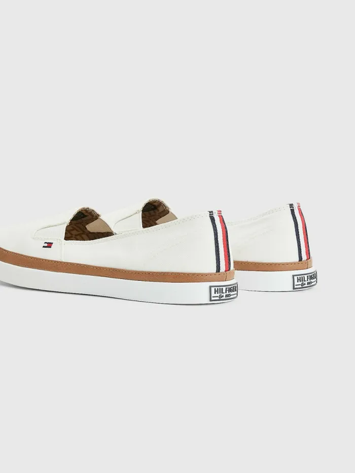 Tommy Hilfiger Iconic SlipOn Trainers White Whisper Womens Trainers Popular