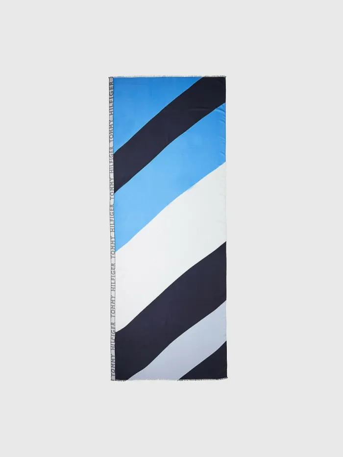 Tommy Hilfiger Iconic Stripe Scarf Hydrangea Mix Womens Hats and Scarves Gift 4 You Tommy Hilfiger Iconic Stripe Scarf Hydrangea Mix Womens Hats and Scarves Gift 4 You