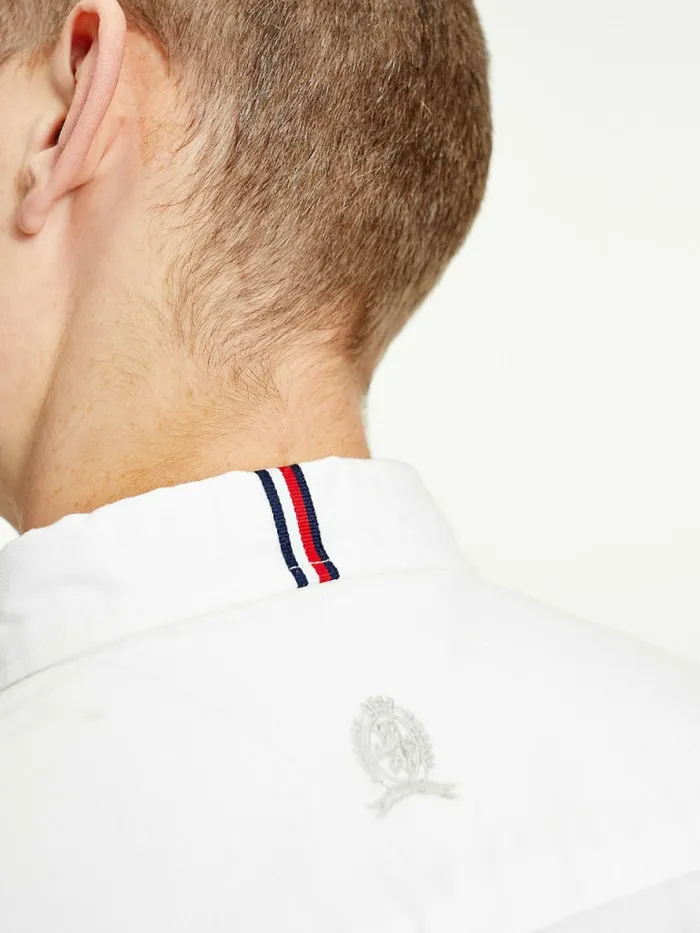 Tommy Hilfiger Icons Crest Embroidery Regular Fit Shirt EcruAlabaster Mens Shirts Cheap On Sale