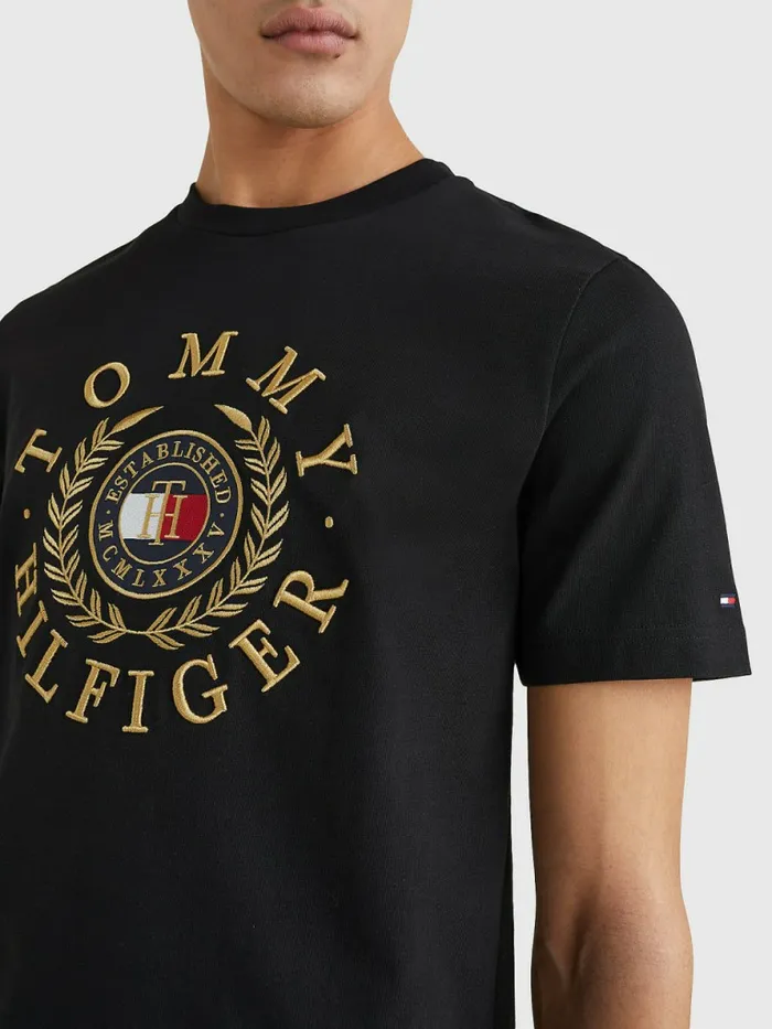 Tommy Hilfiger Icons Embroidery TShirt Black Mens TShirts For Sale