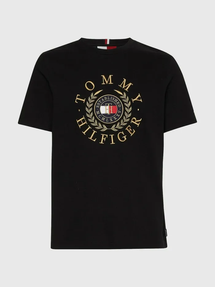 Tommy Hilfiger Icons Embroidery TShirt Black Mens TShirts For Sale