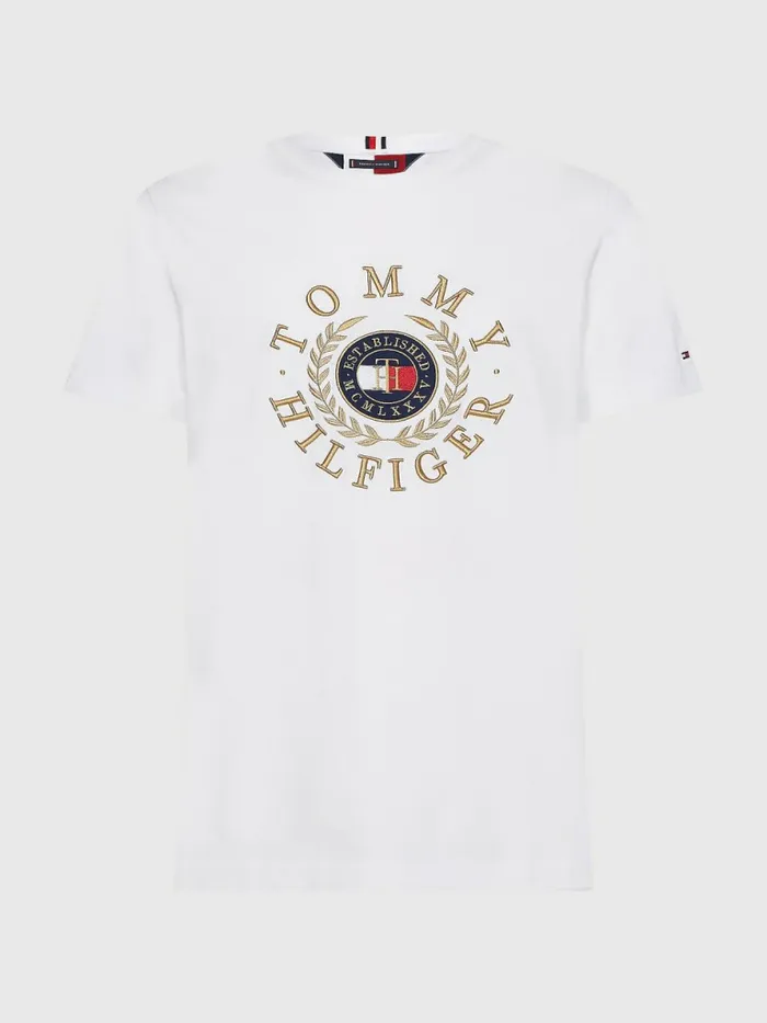 Tommy Hilfiger Icons Embroidery TShirt White Mens TShirts Cheap On Sale