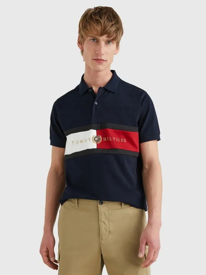 Tommy Hilfiger Icons Logo Regular Fit Polo Desert Sky Mens Polo Shirts Casaul Tommy Hilfiger Icons Logo Regular Fit Polo Desert Sky Mens Polo Shirts Casaul