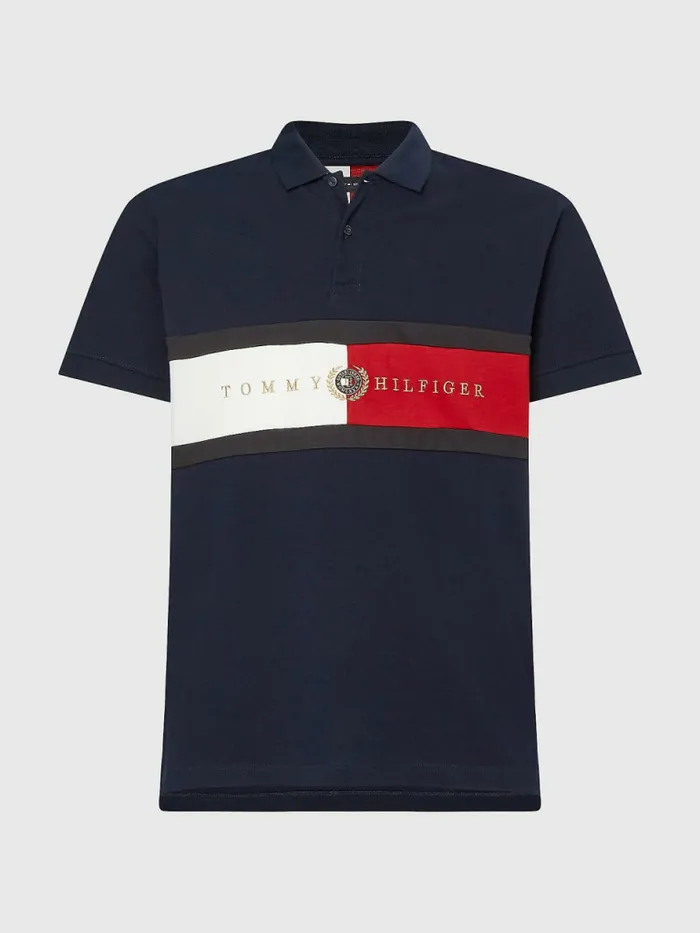 Tommy Hilfiger Icons Logo Regular Fit Polo Desert Sky Mens Polo Shirts Casaul