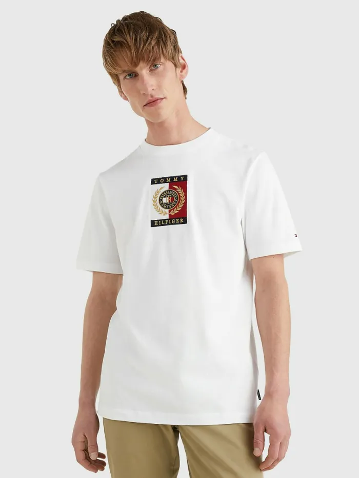 Tommy Hilfiger Icons Logo TShirt White Mens TShirts On Sale