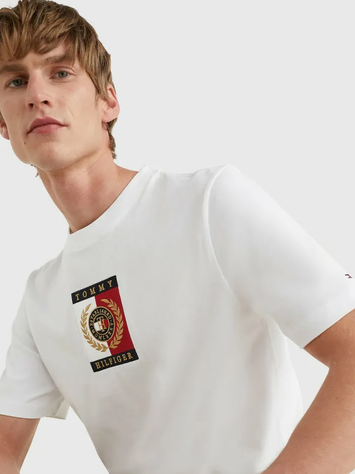 Tommy Hilfiger Icons Logo TShirt White Mens TShirts On Sale