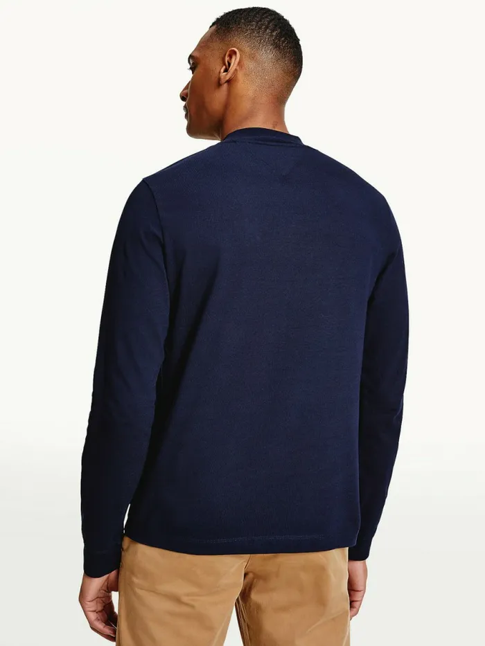 Tommy Hilfiger Icons Mock Turtleneck Long Sleeve TShirt Desert Sky Mens TShirts Gift for Friend
