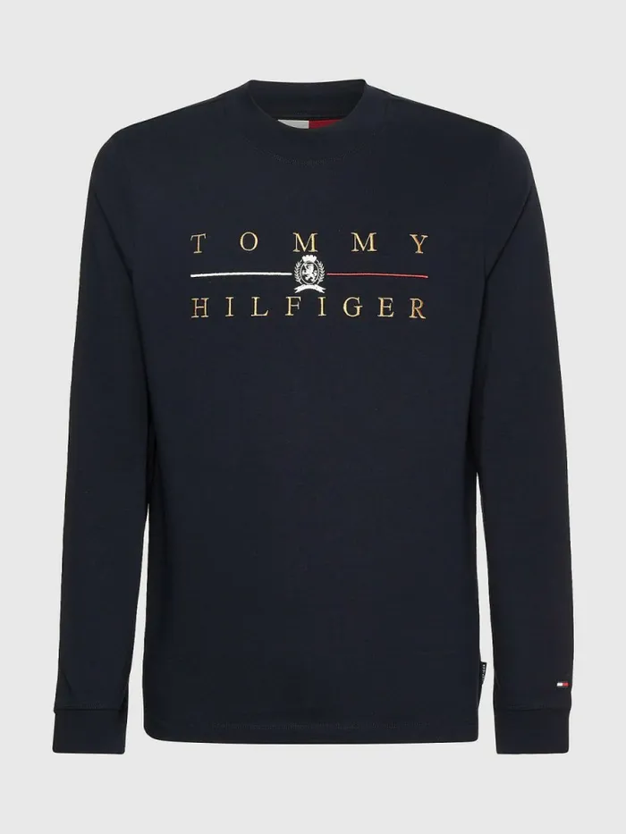 Tommy Hilfiger Icons Mock Turtleneck Long Sleeve TShirt Desert Sky Mens TShirts Gift for Friend