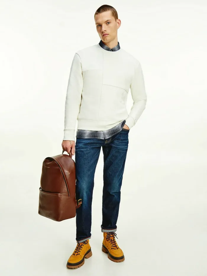 Tommy Hilfiger Icons Relaxed Fit Crest Panel Sweatshirt Ivory Mens Sweatshirts and Hoodies Cheap On Sale Tommy Hilfiger Icons Relaxed Fit Crest Panel Sweatshirt Ivory Mens Sweatshirts and Hoodies Cheap On Sale