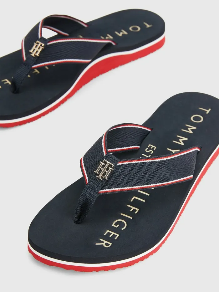 Tommy Hilfiger Interlock Monogram FlipFlops Desert Sky Womens Sandals Fashion