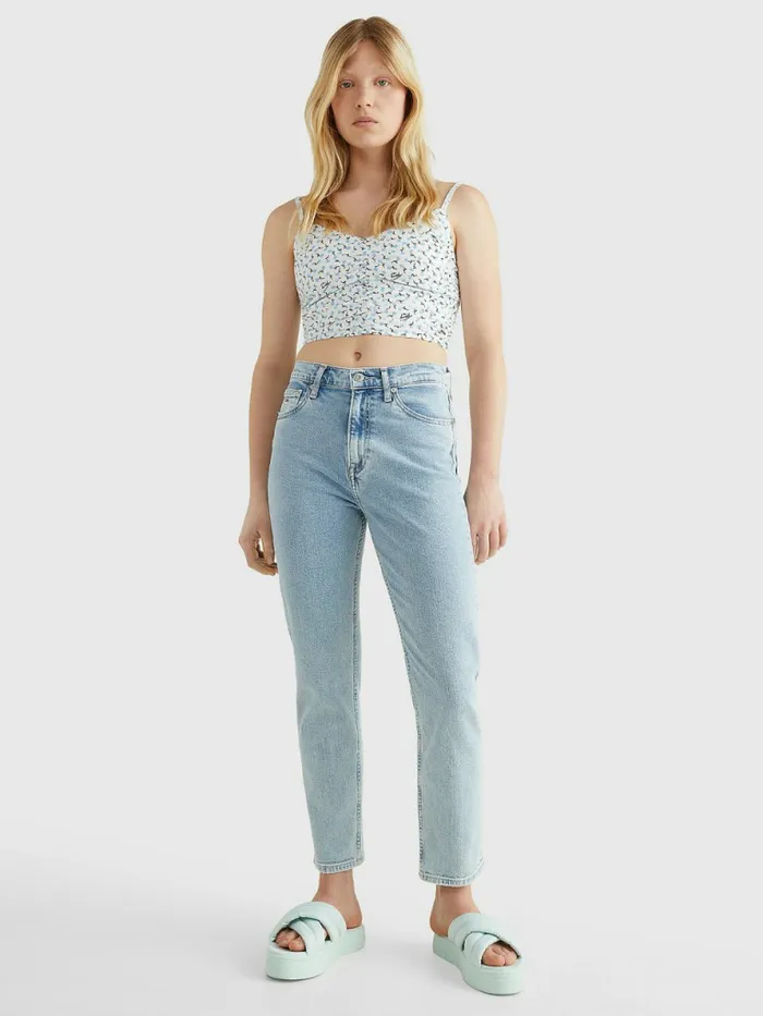 Tommy Hilfiger Izzie High Rise Slim Ankle Jeans Denim Light Womens Jeans Fashion