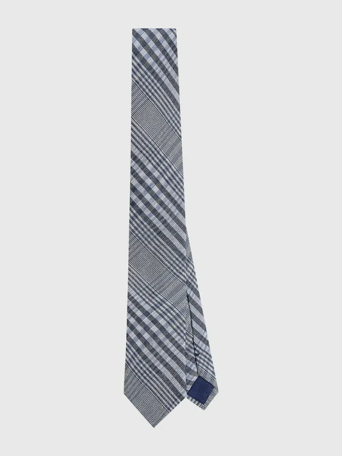 Tommy Hilfiger Jacquard Weave Check Tie Light BlueNavyWhite Mens Ties and Pocket Squares Tommy Hilfiger Jacquard Weave Check Tie Light BlueNavyWhite Mens Ties and Pocket Squares