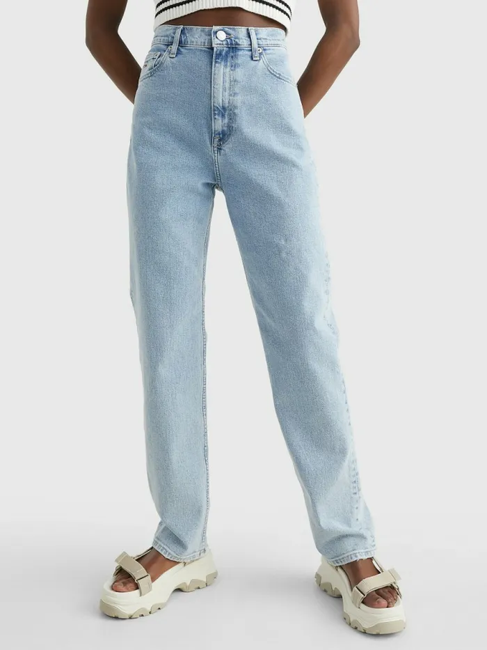 Tommy Hilfiger Julie Ultra High Rise Straight Jeans Denim Light Womens Jeans Casaul Tommy Hilfiger Julie Ultra High Rise Straight Jeans Denim Light Womens Jeans Casaul