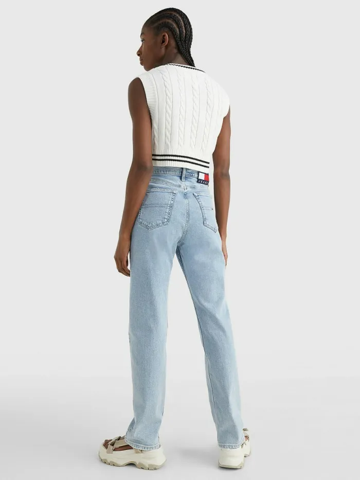 Tommy Hilfiger Julie Ultra High Rise Straight Jeans Denim Light Womens Jeans Casaul