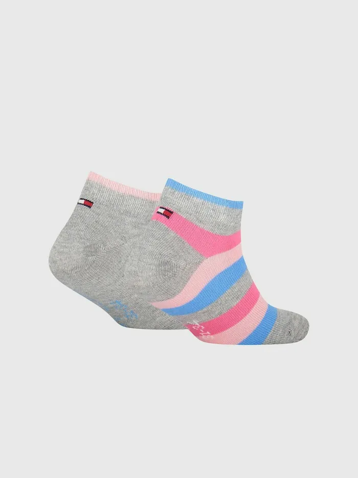 Tommy Hilfiger Kids8217 2Pack Stripe Ankle Socks PinkGrey Womens Socks and Hosiery Popular