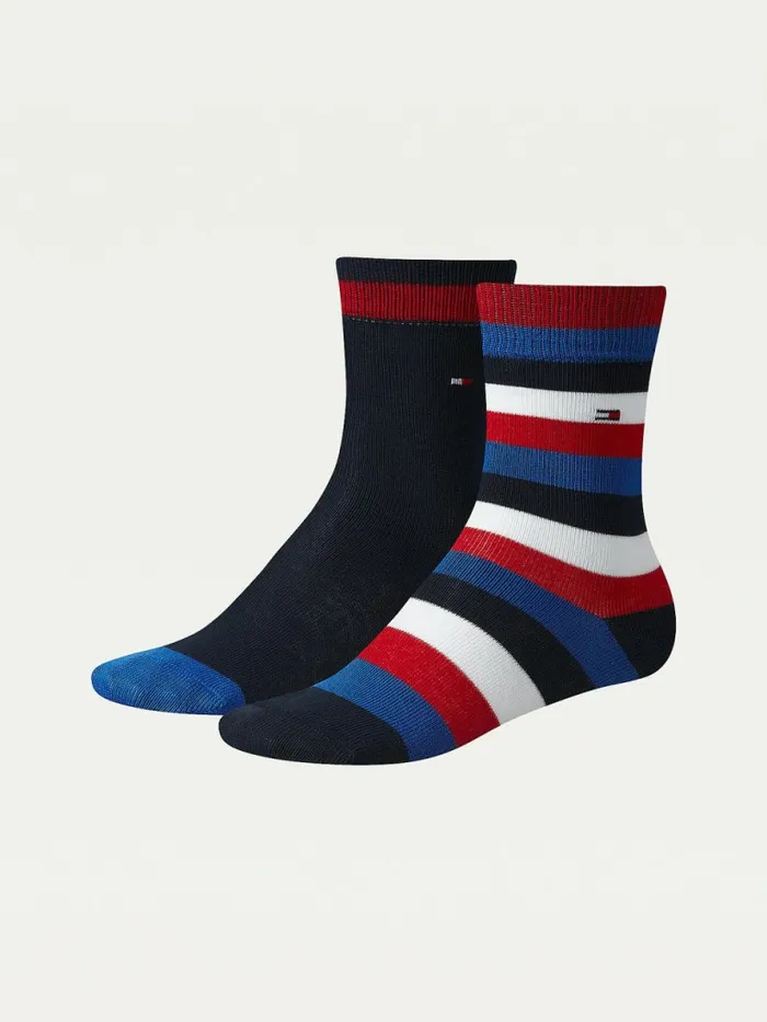 Tommy Hilfiger Kids8217 2Pack Stripe Socks Midnight Blue Boys Underwear and Socks For Sale Tommy Hilfiger Kids8217 2Pack Stripe Socks Midnight Blue Boys Underwear and Socks For Sale
