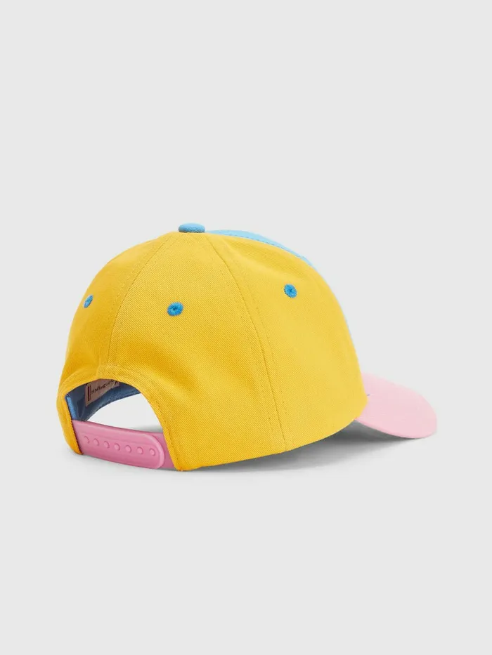 Tommy Hilfiger Kids8217 ColourBlocked Cap Blue CrushYellowPink Girls Shoes and Accessories Cheap On Sale