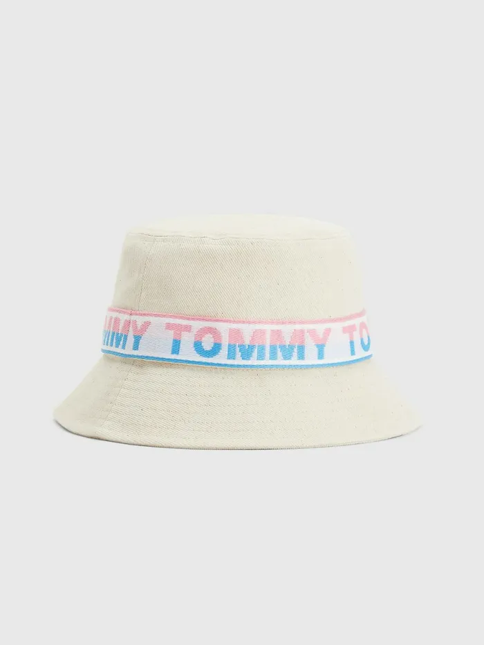 Tommy Hilfiger Kids8217 Logo Tape Bucket Hat Canvas Girls Shoes and Accessories Gift Ideas