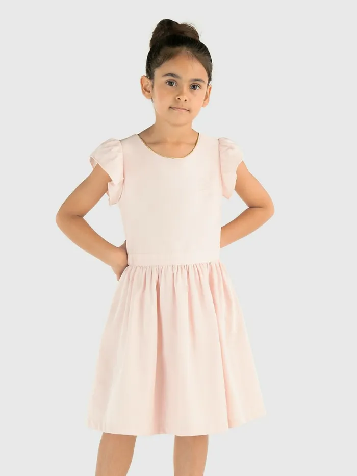 Tommy Hilfiger Knee Length Poplin Dress Whimsy Pink Girls Dresses Popular