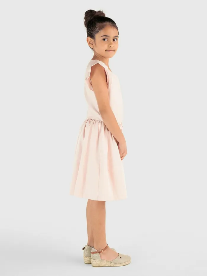 Tommy Hilfiger Knee Length Poplin Dress Whimsy Pink Girls Dresses Popular