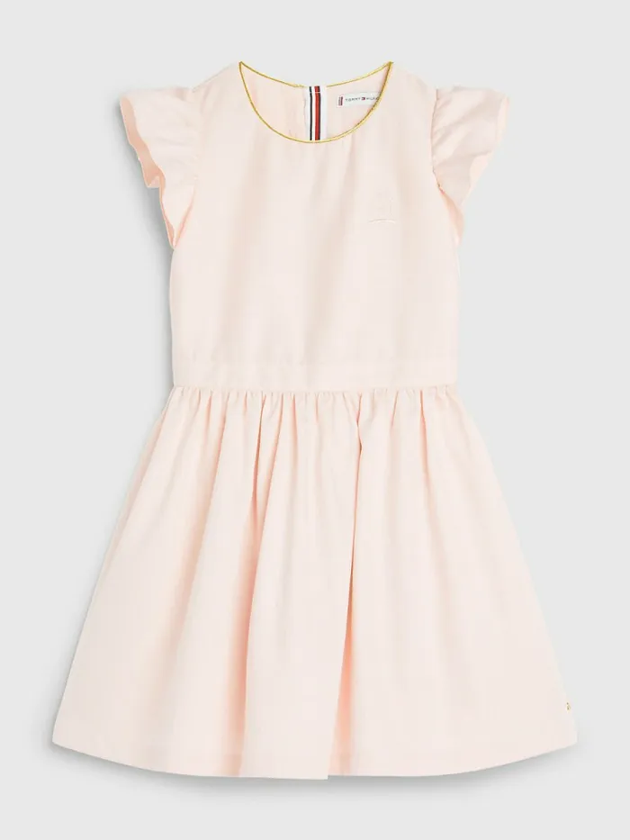 Tommy Hilfiger Knee Length Poplin Dress Whimsy Pink Girls Dresses Popular