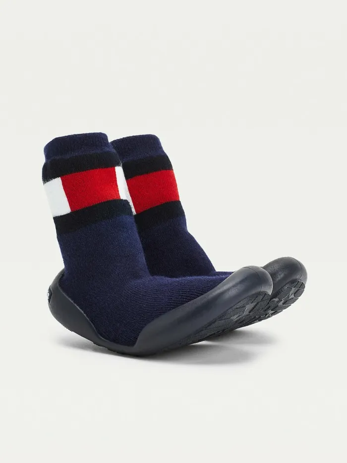 Tommy Hilfiger Knitted ColourBlocked Slipper Sock Boots Blue Boys Shoes and Accessories Casaul Tommy Hilfiger Knitted ColourBlocked Slipper Sock Boots Blue Boys Shoes and Accessories Casaul
