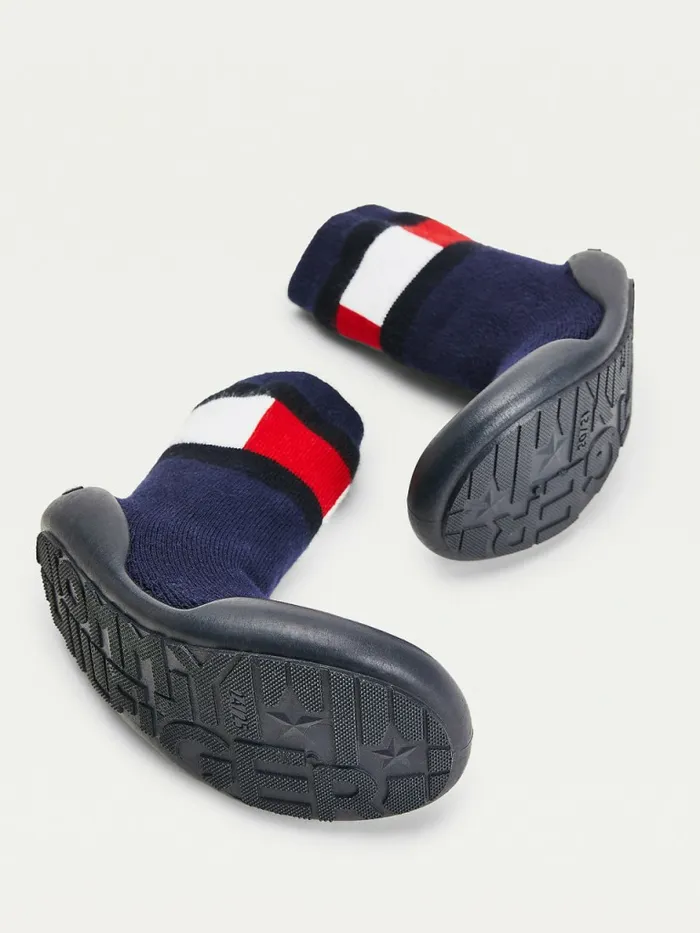 Tommy Hilfiger Knitted ColourBlocked Slipper Sock Boots Blue Boys Shoes and Accessories Casaul