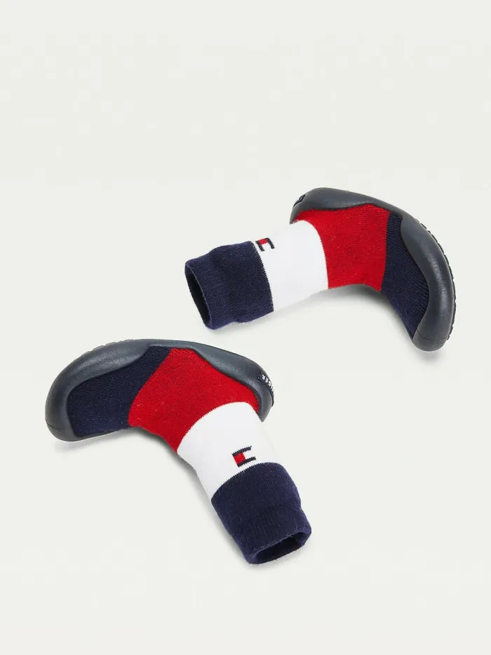 Tommy Hilfiger Knitted Signature Slipper Sock Boots BlueRedWhite Boys Shoes and Accessories Sale